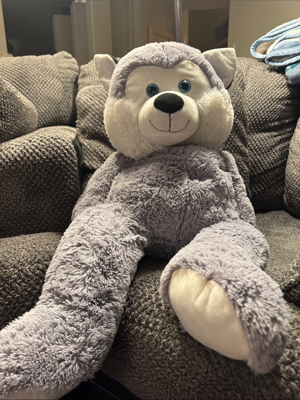 Plush Grey Husky Soft Toy - Cozy Cuddly Stuffed Animal